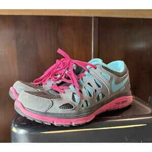 Nike Dual Fusion Run 2 Y5.5 Women’s 7 EU 38 Running Shoes Gray/Blue Hiking